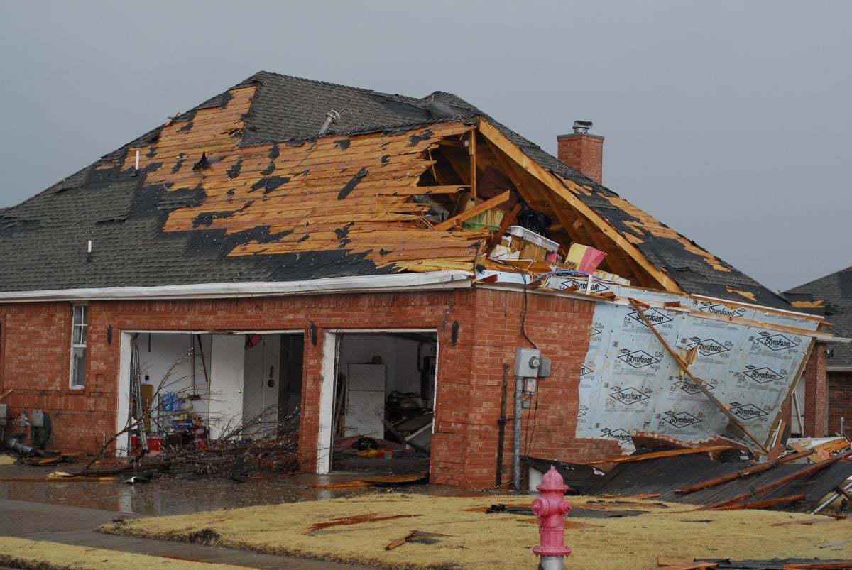 home damage after tornado