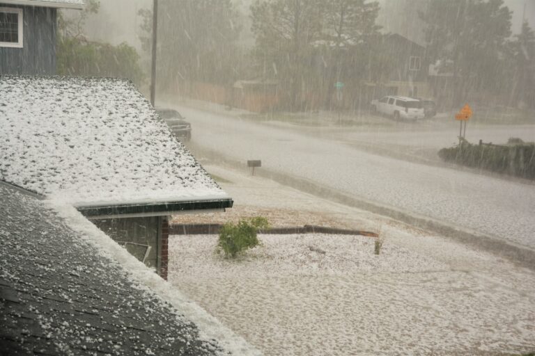 Hail is a form of solid precipitation. This hail Storm is in Colorado.